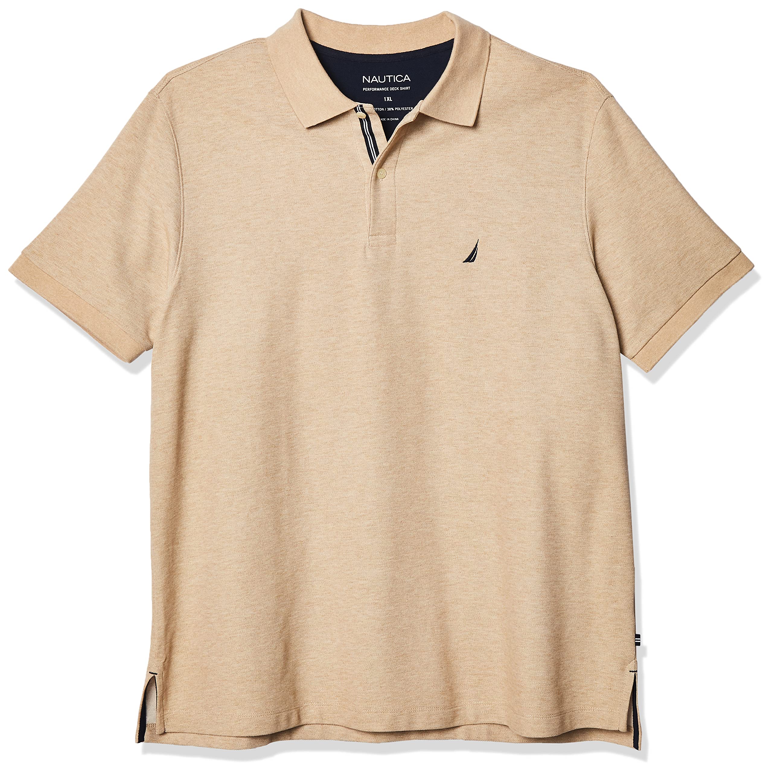 Nautica Men's Big and Tall Classic Fit Short Sleeve Solid Performance Deck Polo 