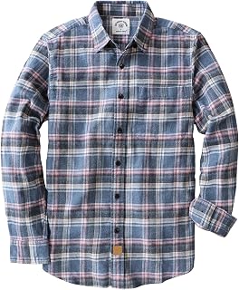 Dubinik® 6 oz Flannel Shirt for Men Cotton Casual Long Sleeve Button Down