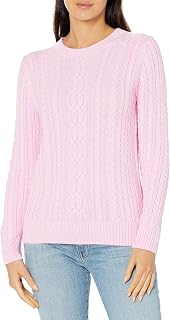 Amazon Essentials Women's Soft Crew Neck Long Sleeve Fisherman Style Cable Knit Sweater (Available in Plus Size)
