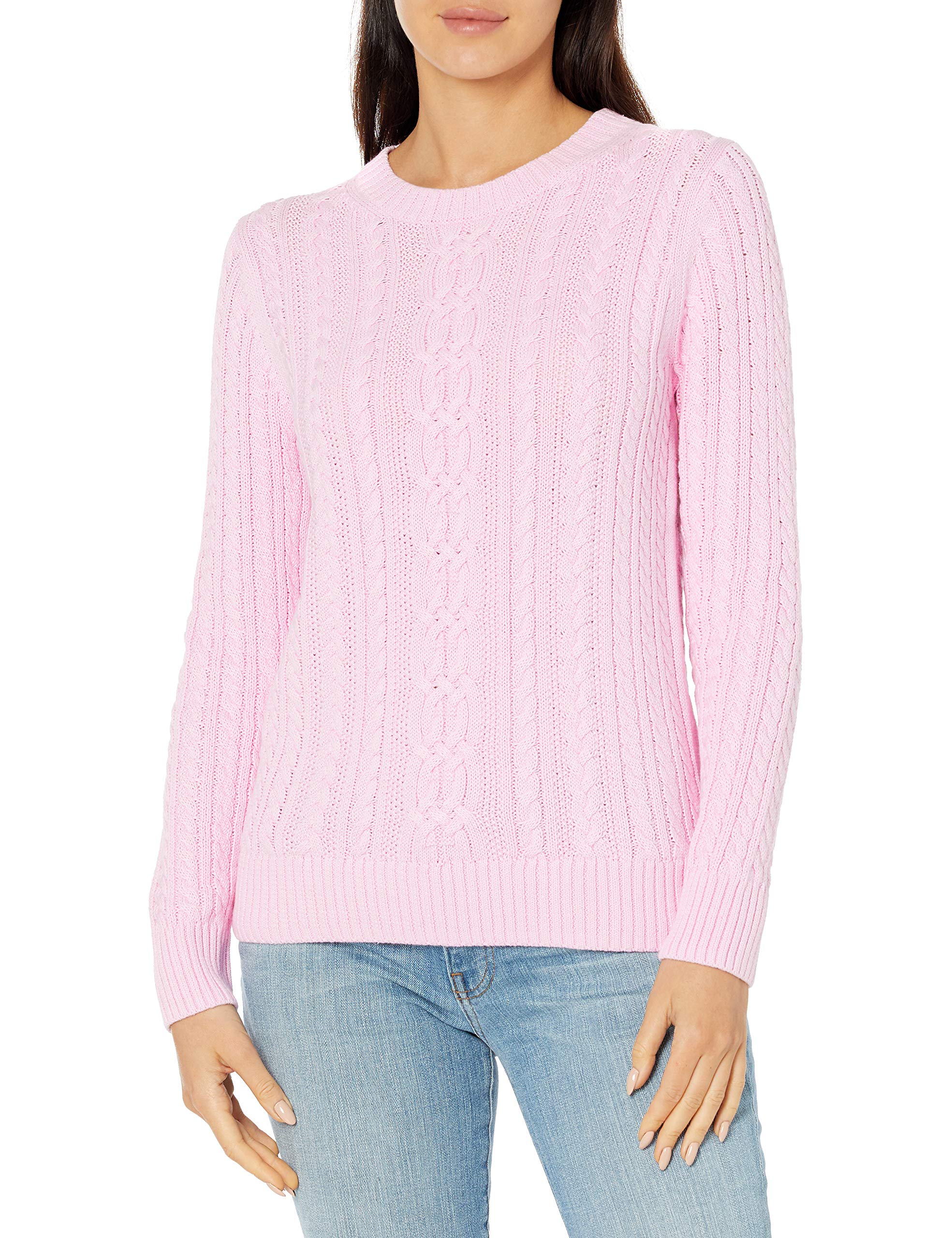 Amazon Essentials Women's Soft Crew Neck Long Sleeve Fisherman Style Cable Knit 