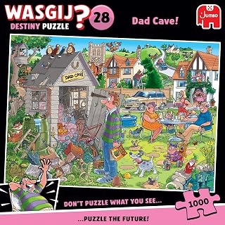 Wasgij Destiny 28 - Dad Cave - 1000 Piece Jigsaw Puzzle for Adults | Challenging, Brainteasing, Funny 1000 Pc Adult Puzzle - Large FSC Certified Jigsaw - Birthday & Christmas Gift - 68 x 49 cm