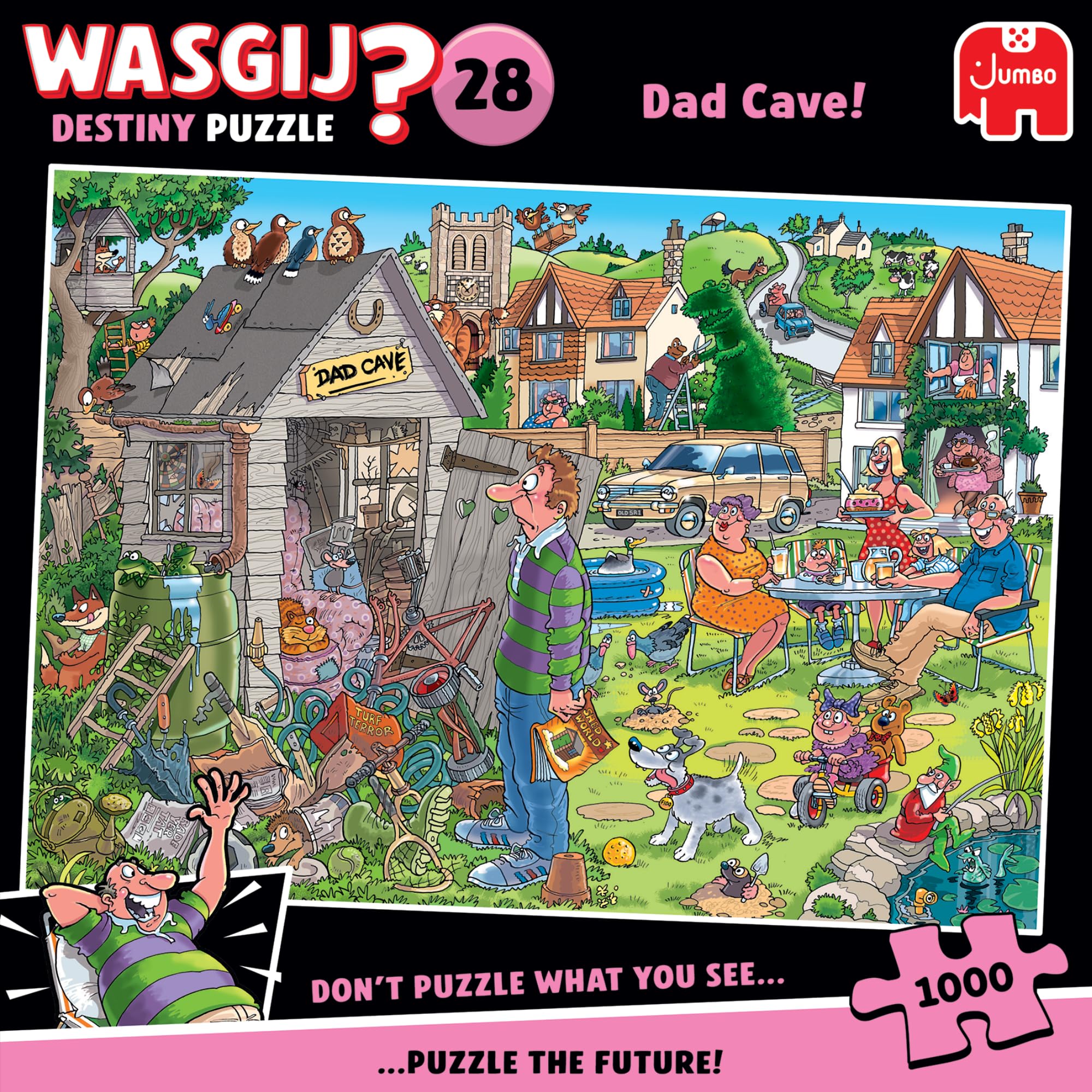 Wasgij Destiny 28 - Dad Cave - 1000 Piece Jigsaw Puzzle for Adults | Challenging