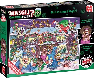 Wasgij Christmas 22 - Not So Silent Night, 2 x 1000 Pc Adult Jigsaw Puzzles | Festive Fun Set of 2 Adults 1000 Piece Puzzles - FSC Certified Jigsaws - Large Puzzle Set with Box Image Puzzle - 68 x 49 cm