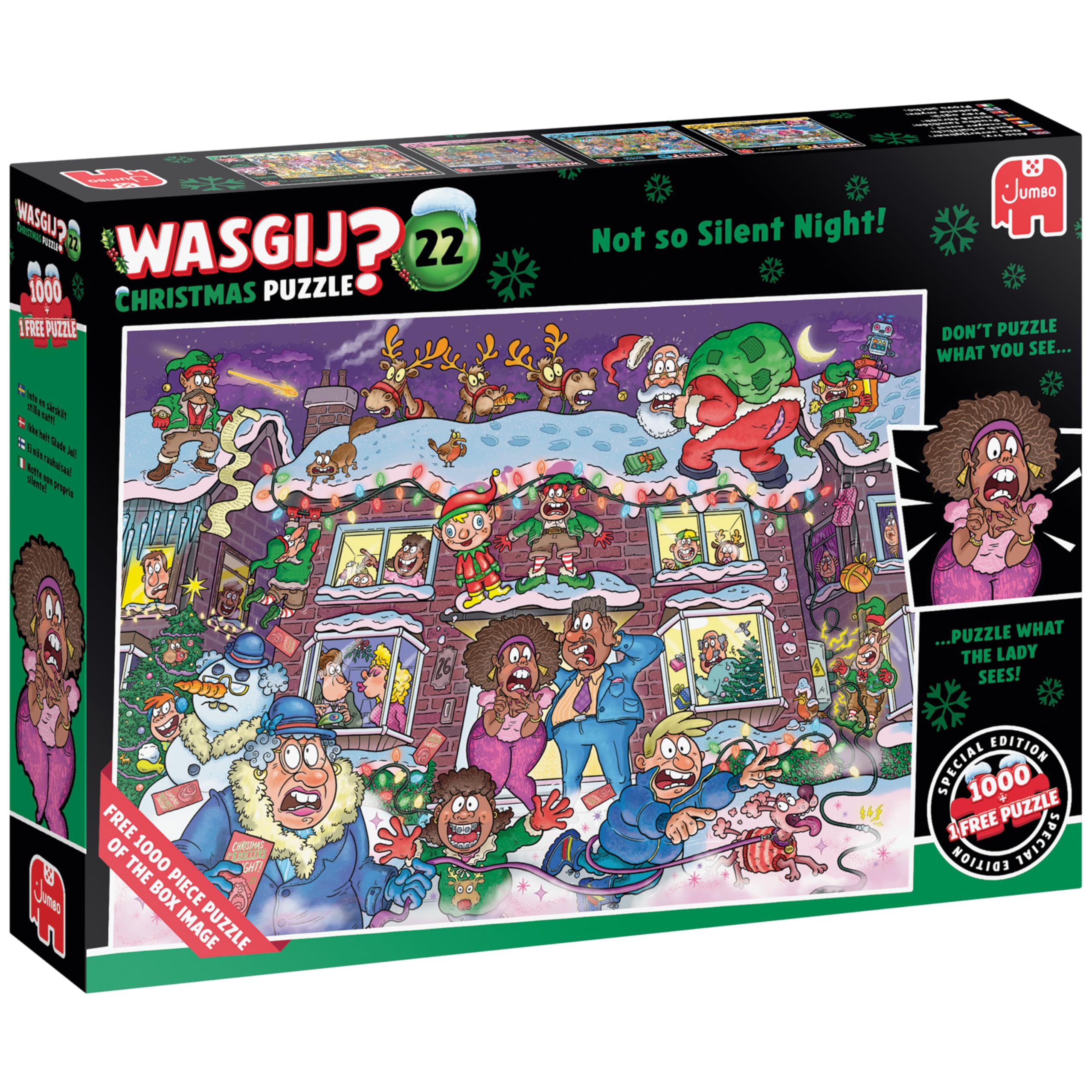 Wasgij Christmas 22 - Not So Silent Night, 2 x 1000 Pc Adult Jigsaw Puzzles | Fe