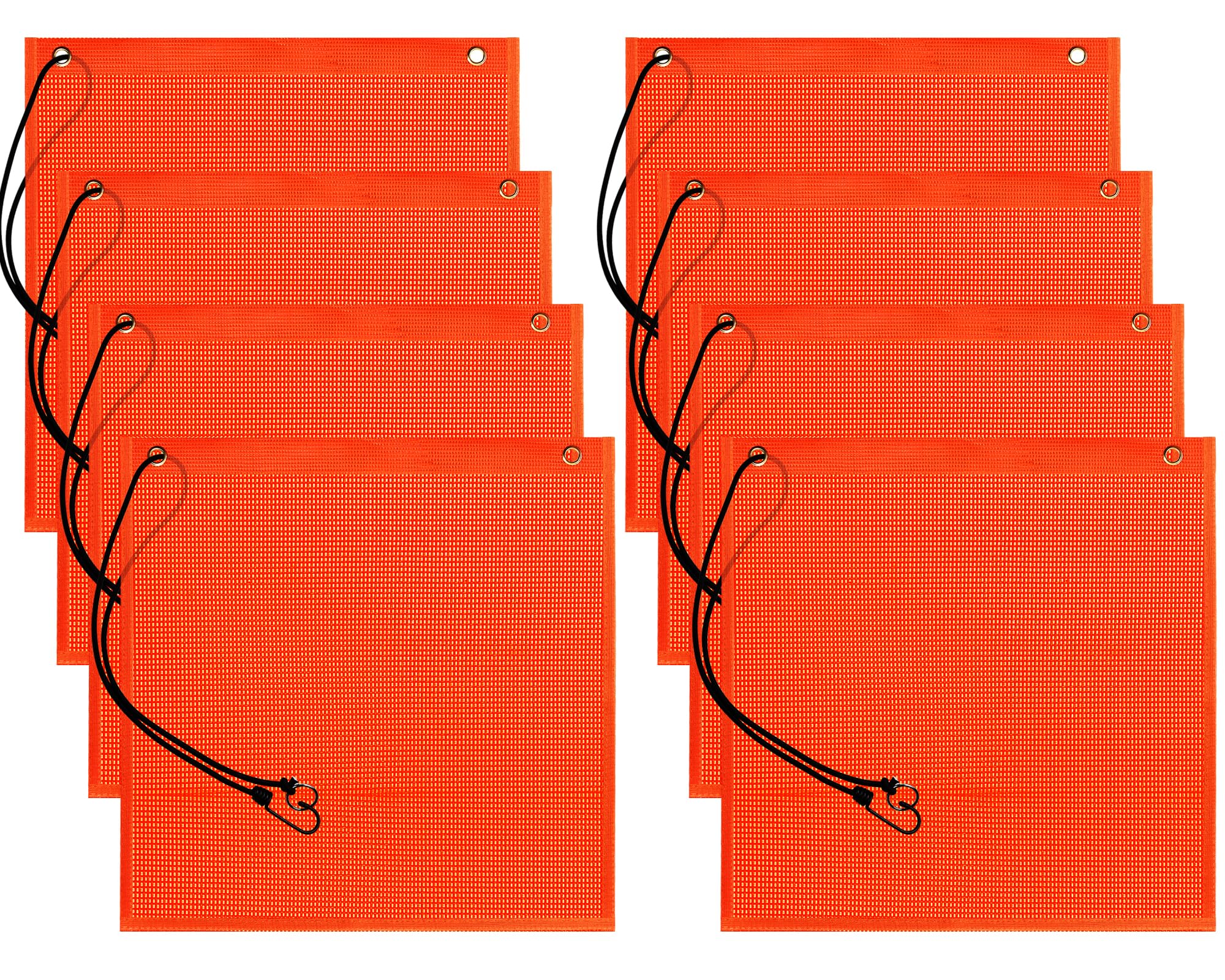 Akamino 8 PCS 18 x 18 Inch Safety Flags, Oversize Warning Flag with Grommets and