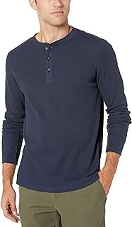 Amazon Essentials Men's Slim-Fit Long-Sleeve Waffle Henley Shirt
