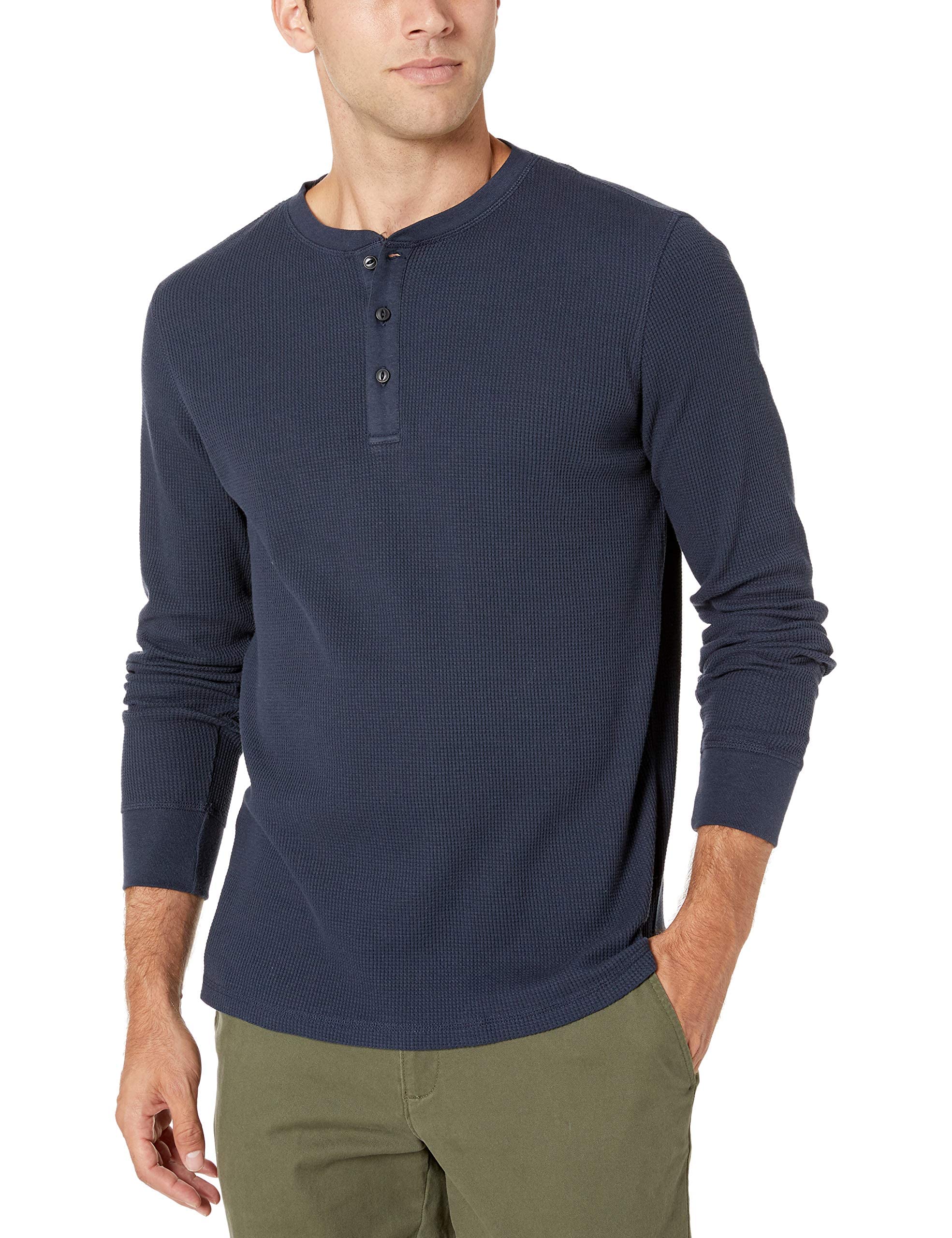 Amazon Essentials Men's Slim Fit Honeycomb Long Sleeve Henley Top