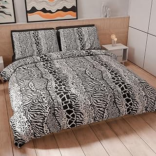 PETTI Artigiani Italiani - Single Duvet Cover Set 150 x 200 cm (1 Pillowcase 50 x 80 cm Included) Soft Microfibre Duvet Cover Set with Digital Print - Made in Italy - Animalier 05