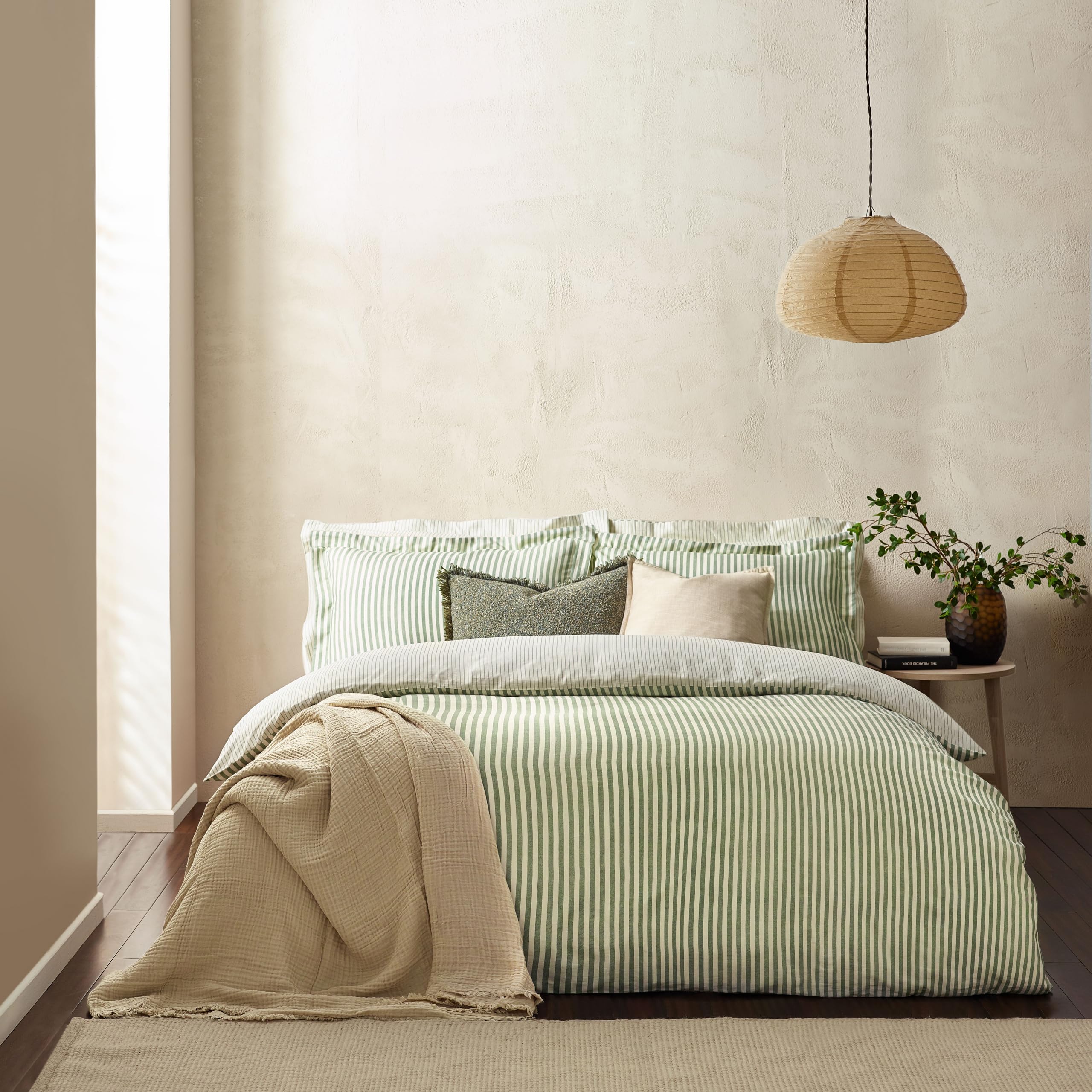 Yard Hebden Striped Duvet Cover Set (Forest-King)