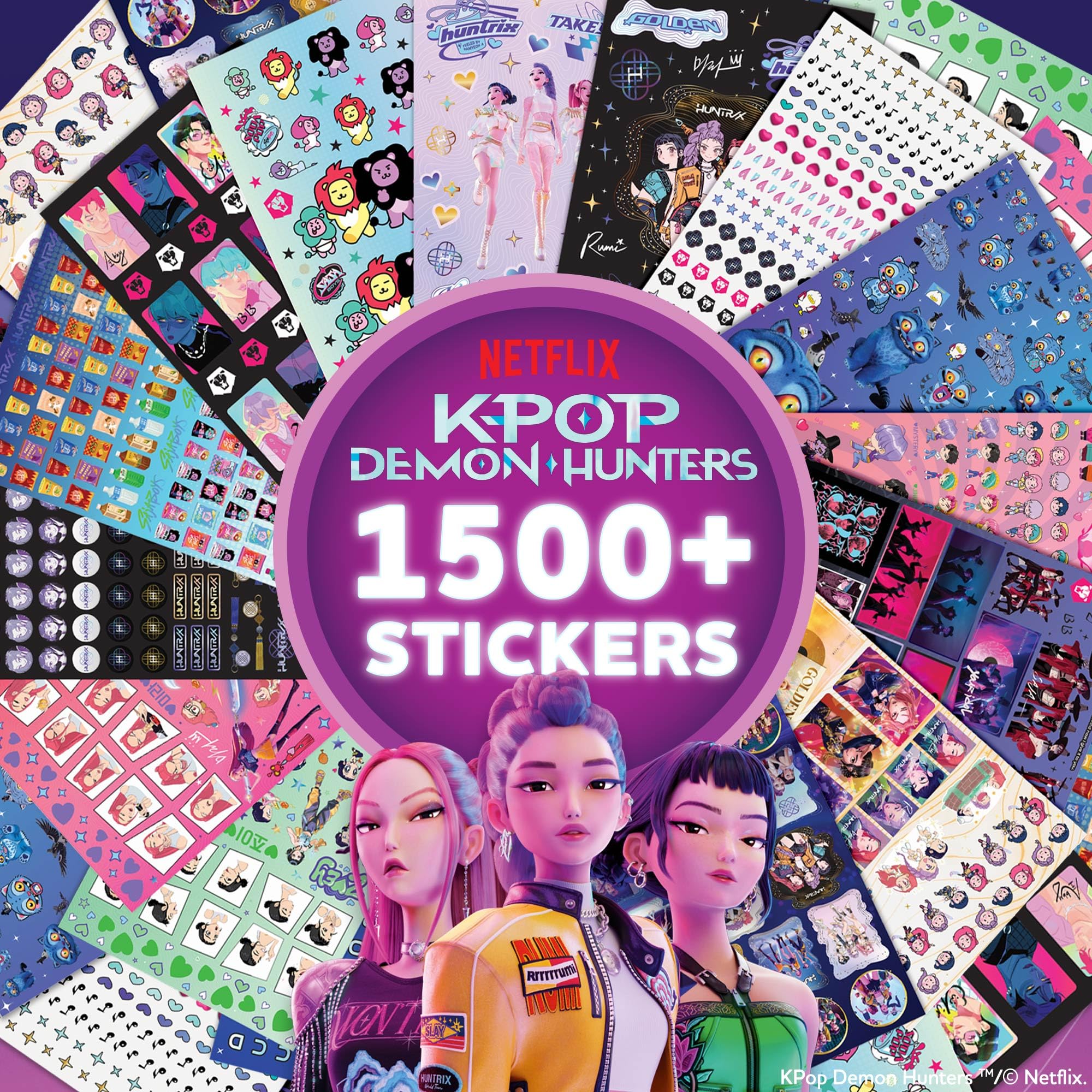 Horizon Group USA Stickers, Kpop Demon Hunters, 1500+ Stickers, 20 Sheets | Indi