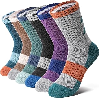 Anlisim Merino Wool Hiking Socks for Boys Girls Thermal Warm Winter Thick Socks Gift 6 Pairs