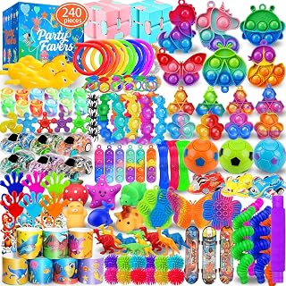 Party Favors for Kids 8-12 4-8, 240 Pack Fidget Toys for Adults, Christmas Stocking Stuffers Goodie Bags School Classroom Prizes, Birthday Gifts for Teen Boys Girls, Stress Relief Sensory Toy Bulk