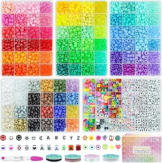 5 Boxes Bracelet Making Kit Pony Beads, 96 Colors Kandi Beads for Bracelets | with String and 800Pcs Letter Beads DIY Craft Kits for Kids Gifts Adults Friendship Bracelets Jewelry Keychain Making Kit