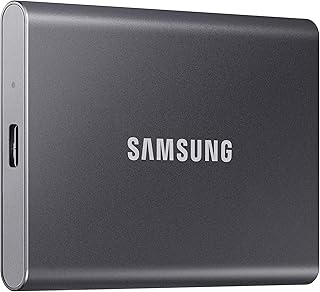Samsung T7 Portable SSD 1TB Titan Gray, USB 3.2 Gen 2, Up to 1,050MB/s | Reliable External Solid State Drive Storage for Gaming, Students, Professionals (MU-PC1T0T/AM)
