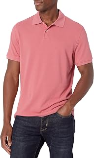 Amazon Essentials Men's Short Sleeve Slim-Fit Cotton Pique Polo Shirt, Breathable Collared