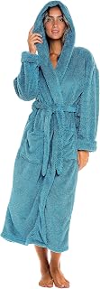 Alexander Del Rossa Women's Soft Plush Fleece Robe with Hood, Long Warm Hooded Bathrobe