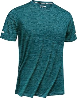 TACVASEN Men's Short-Sleeved Gym T-Shirt Running T Shirt Summer Technical T Shirt Trekking Sports Football Breathable