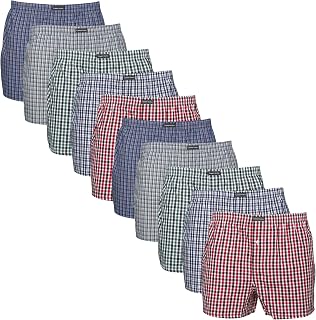 Lower East American Men's Boxer Shorts, Pack of 10, 6 Pack Made of 100% Cotton, Underwear Men, Underpants for Men