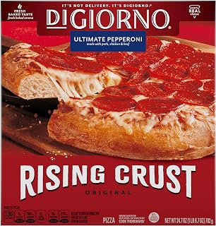 DiGiorno Ultimate Pepperoni Rising Crust Frozen Pizza, 24.7 oz | Rising crust; ultimate pepperoni; easy family dinner; 24.7 oz