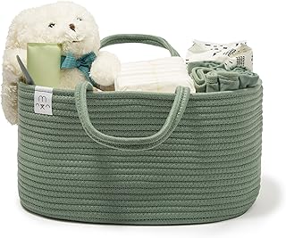 Natemia Premium Baby Diaper Caddy Organizer (Lily Pad)- Gift for Baby Shower, Registry Must Have - Portable Diaper Organizer for Changing Table - Newborn Essentials - Nursery Basket - Basket For Gifts