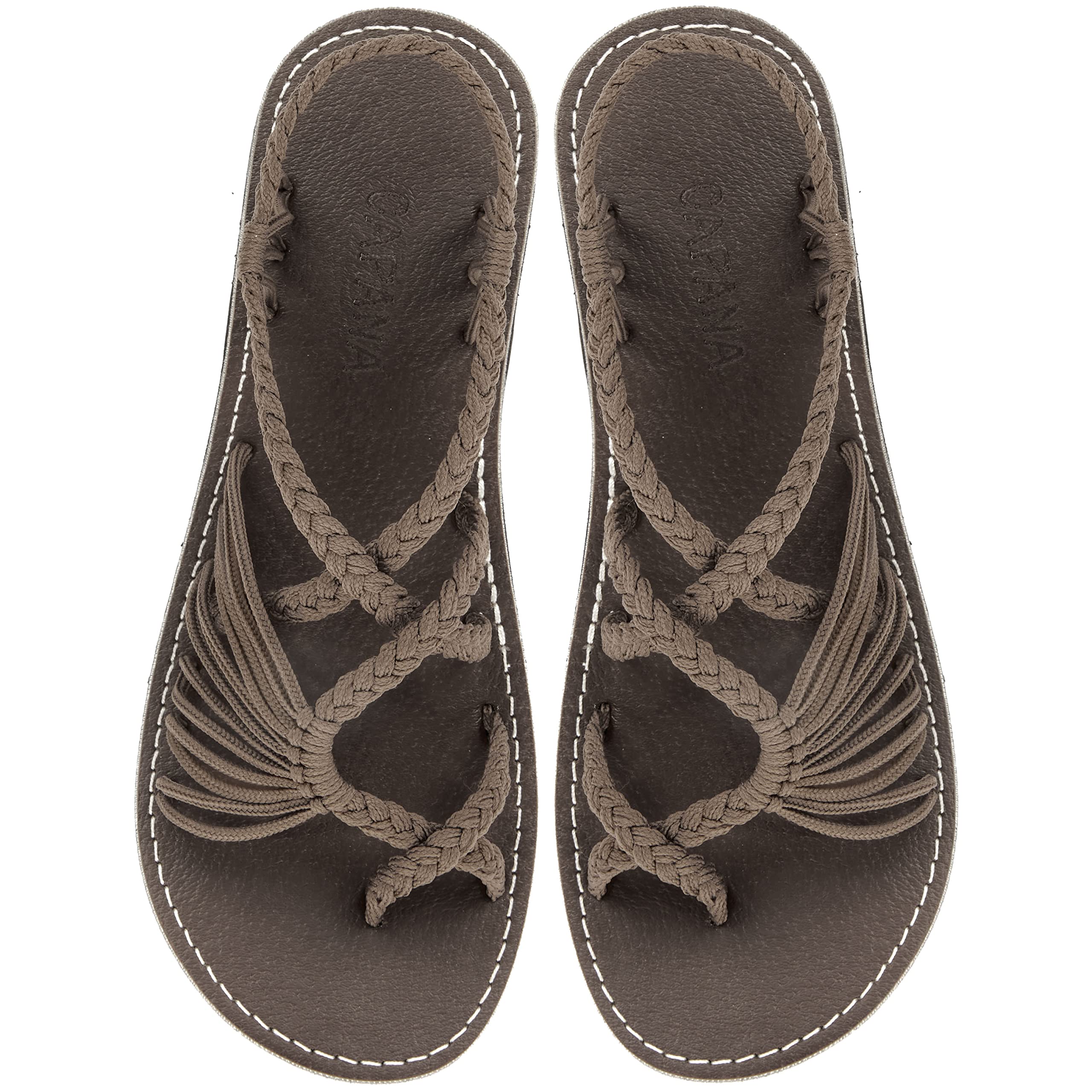 Capana Woven Women's Flat Sandals - Strappy Braided Sandals, Beach Sandals for W