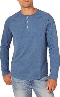 Amazon Essentials Men's Long Sleeve Henley Shirt 100% Cotton