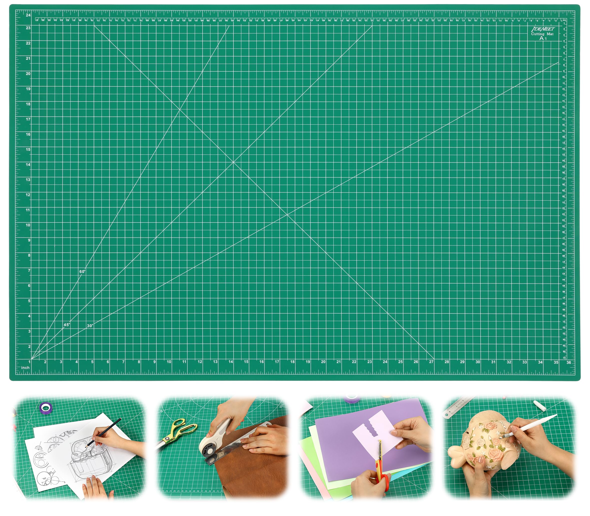 Idemeet Density-upgraded 24" x 36" Large Self Healing Sewing Mat, Rotary Cutting