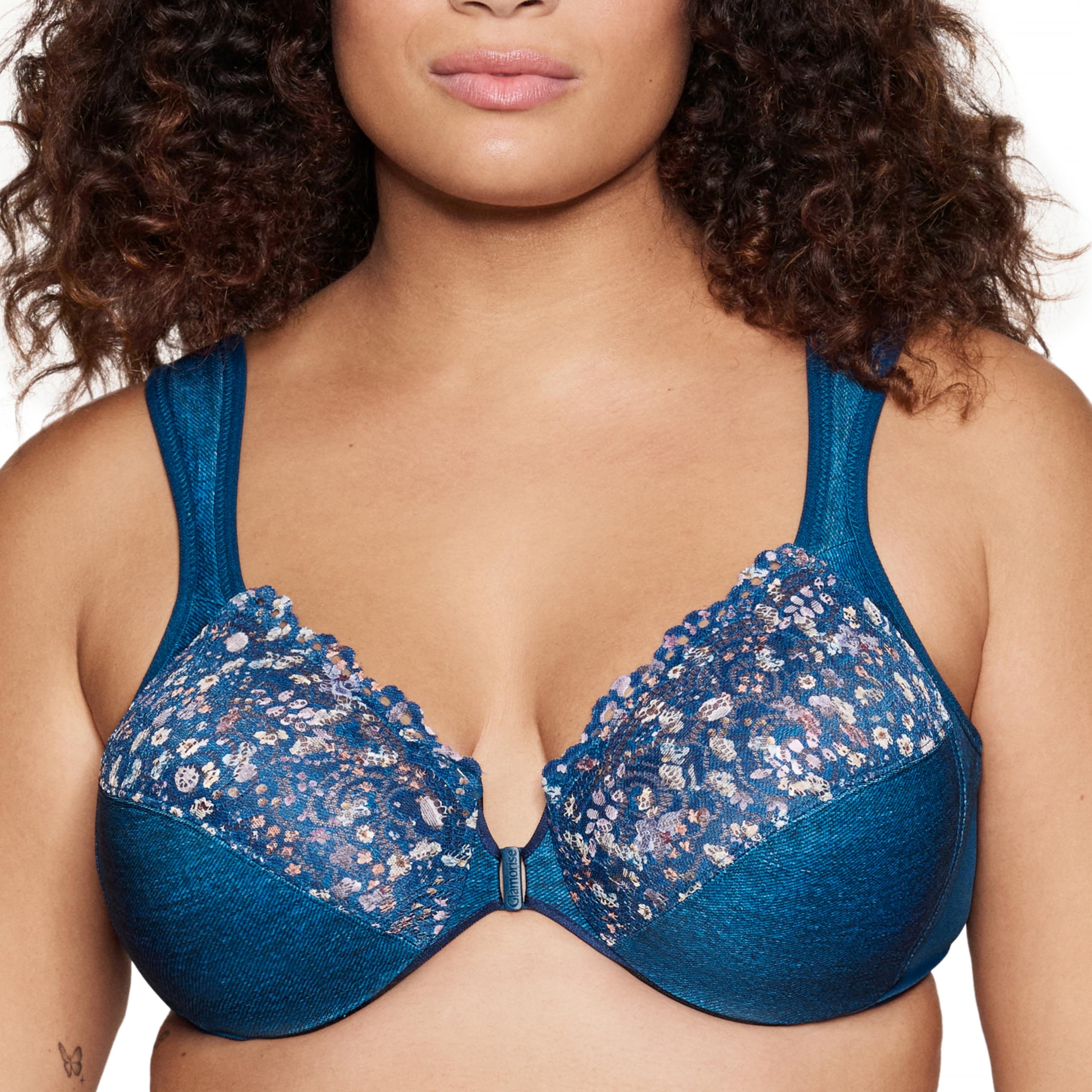 Glamorise Wonderwire Front-Closure Bra Underwire #1245, Women's Full Cup Bra