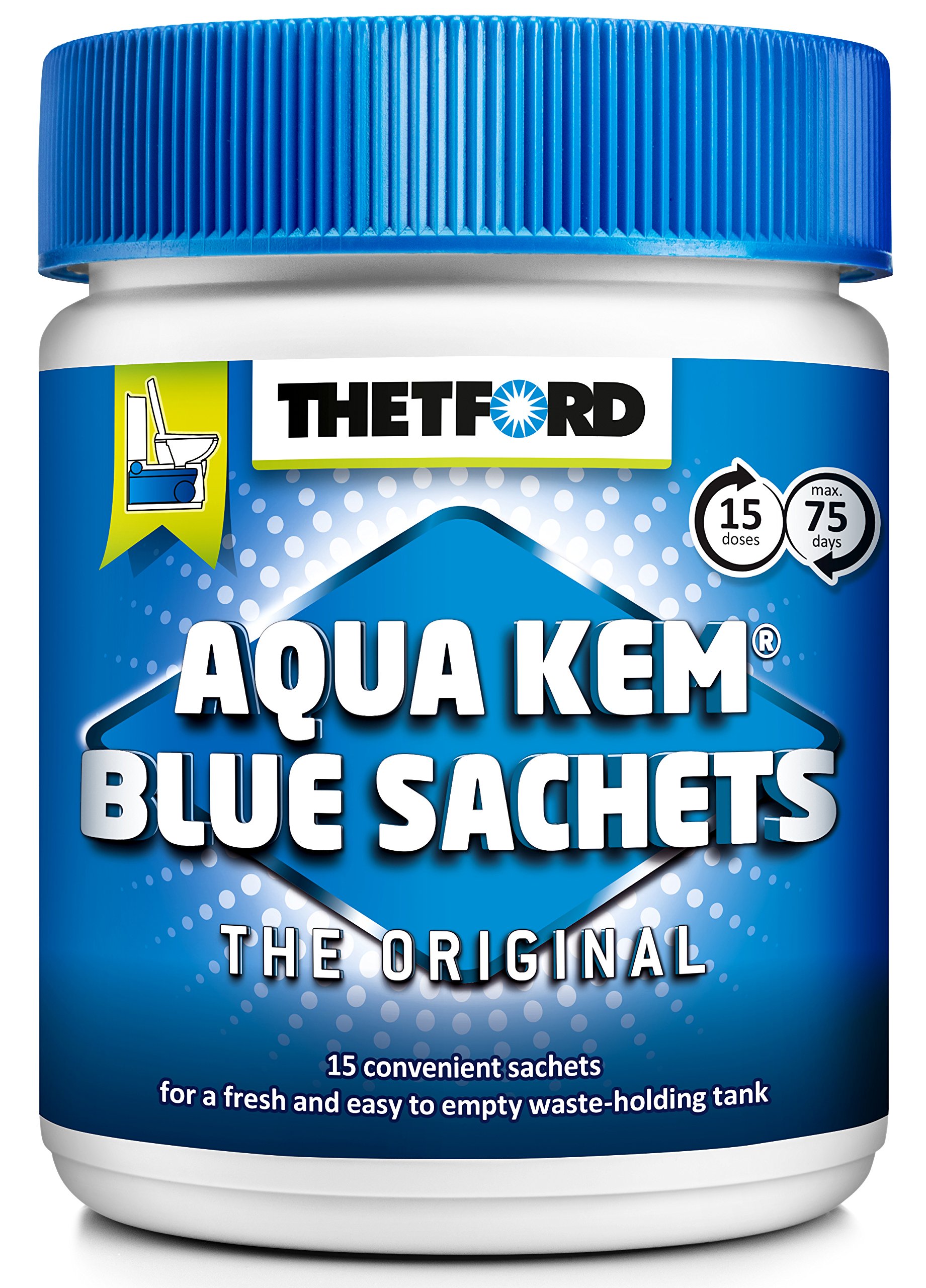 Thetford 202196/0619 Aqua Kem Blue Toilet Sachets, Blue, 375g (15 x 25 g)