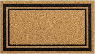 Colorxy Border Outdoor Front Door Mat for Indoor Outside Entrance | Low Profile, Fade Resistant, Non-Slip Durable Front Door Welcome Mat for Entrance, Patio or Front Back Door, 29.5"x17", Brown