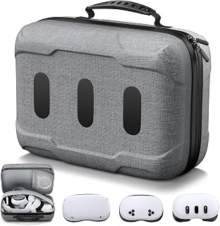 Kawaye Large Hard Carrying Case Compatible with Meta Qeust 3S/Quest3/Quest 2, All in One Portable Travel Case for VR HeadSet, Head Strap, Controller and Other VR Accessories