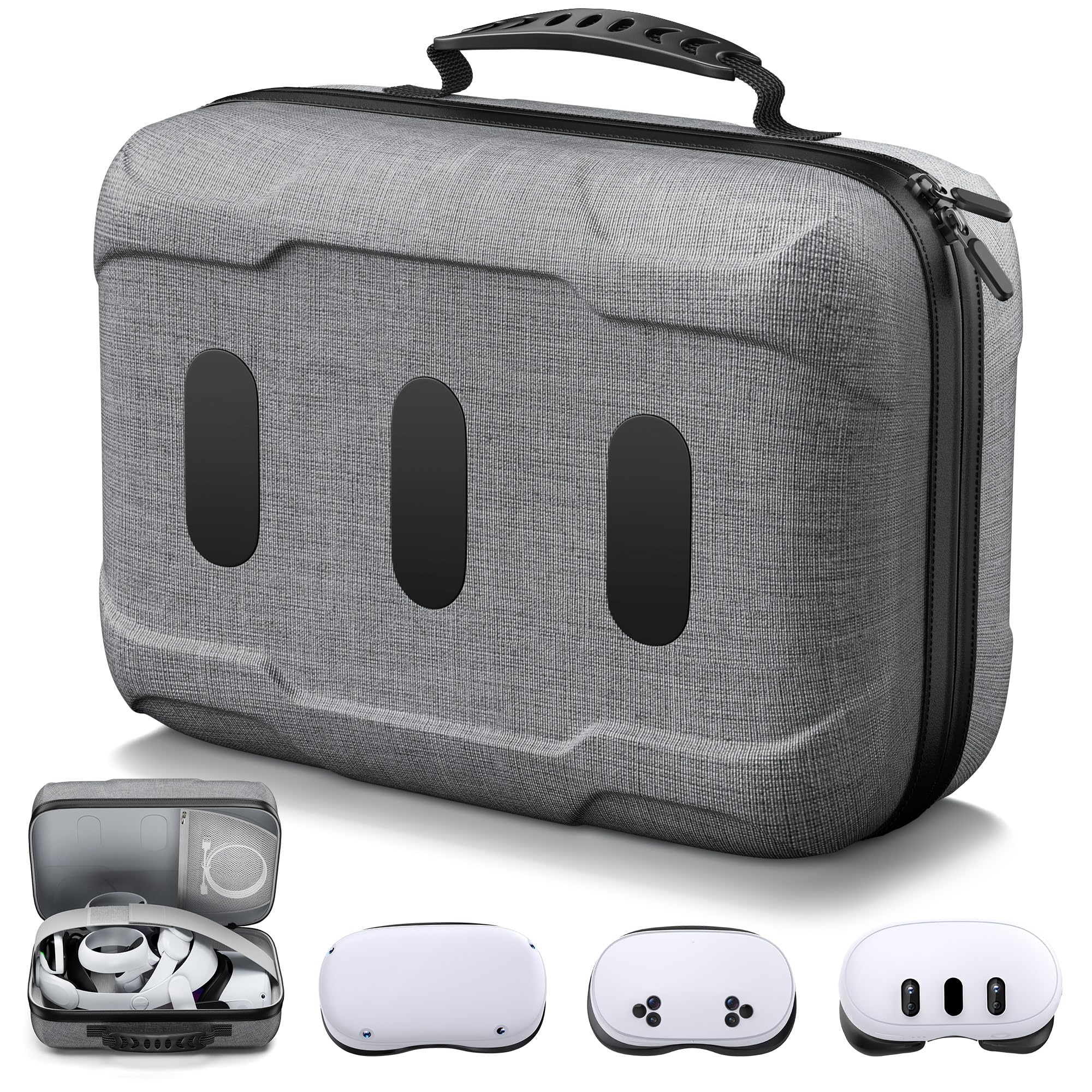 Kawaye Large Hard Carrying Case Compatible with Meta Qeust 3S/Quest3/Quest 2, Al