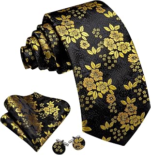 Men's Necktie Floral Woven Necktie Handkerchief Cufflinks Necktie Set Business Wedding