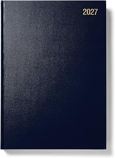 Morgan’s Direct 2027 A4 Diary Day Per Page Navy Blue | Hardback Daily Planner Desk Diary | Office, Home Business Organiser | Work, Appointment & Personal Schedule Planner | Full Page Saturday & Sunday