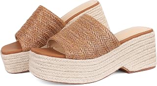 EQAUDES Platform Sandals For Women Espadrilles Wedges Summer Beach Shoes