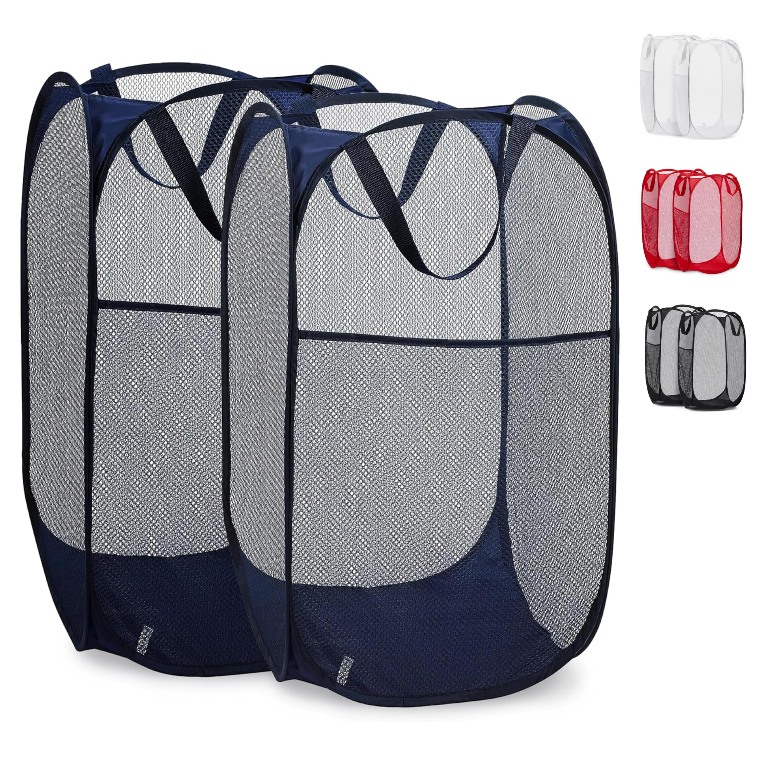 Handy Laundry Mesh Popup Hamper – Foldable Lightweight Basket for Washing – Dura