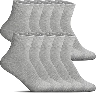 5 Pairs Cotton Padded Socks for Men and Women, Soft Breathable Athletic Long Socks for Casual Hiking and Running