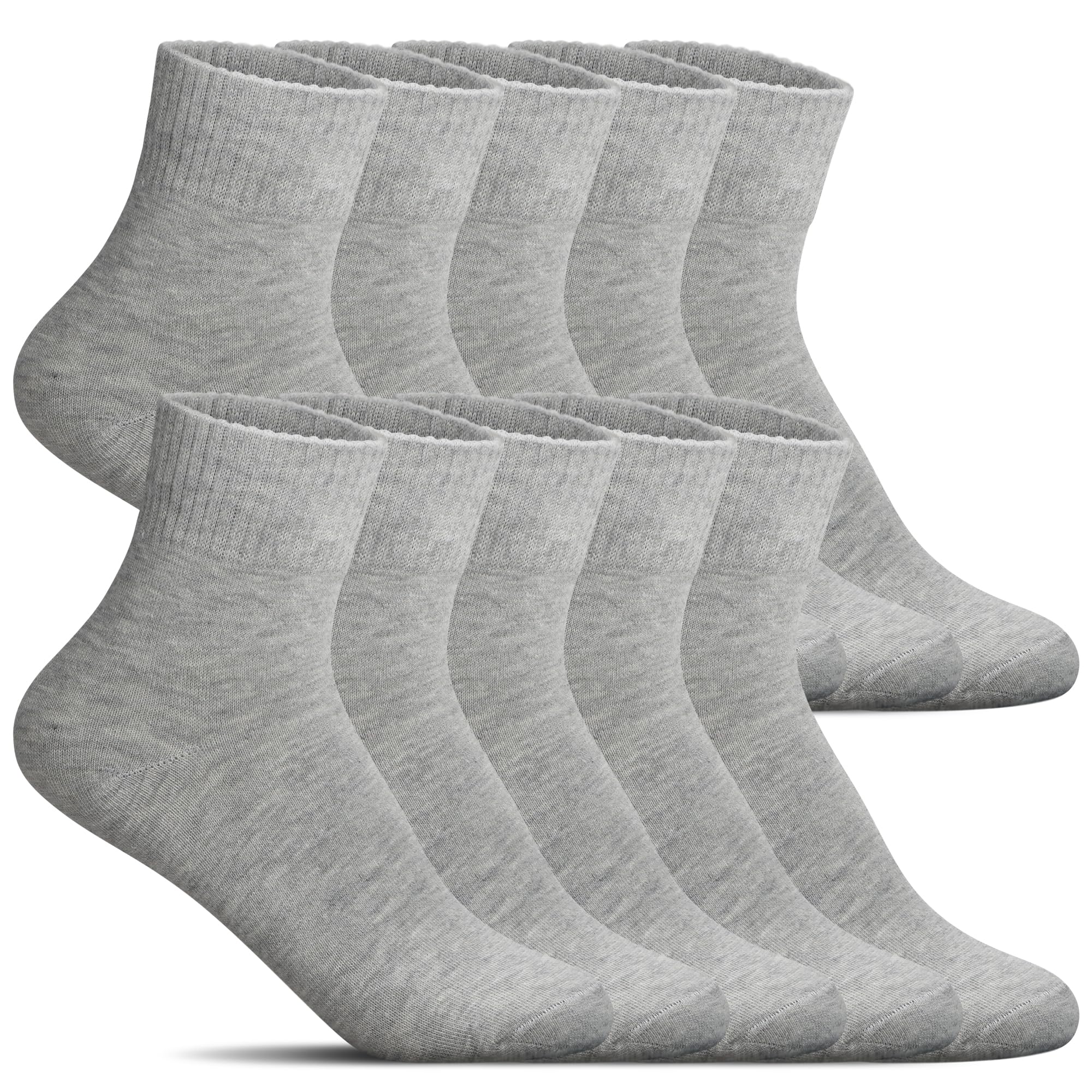 5 Pairs Cotton Padded Socks for Men and Women, Soft Breathable Athletic Long Soc