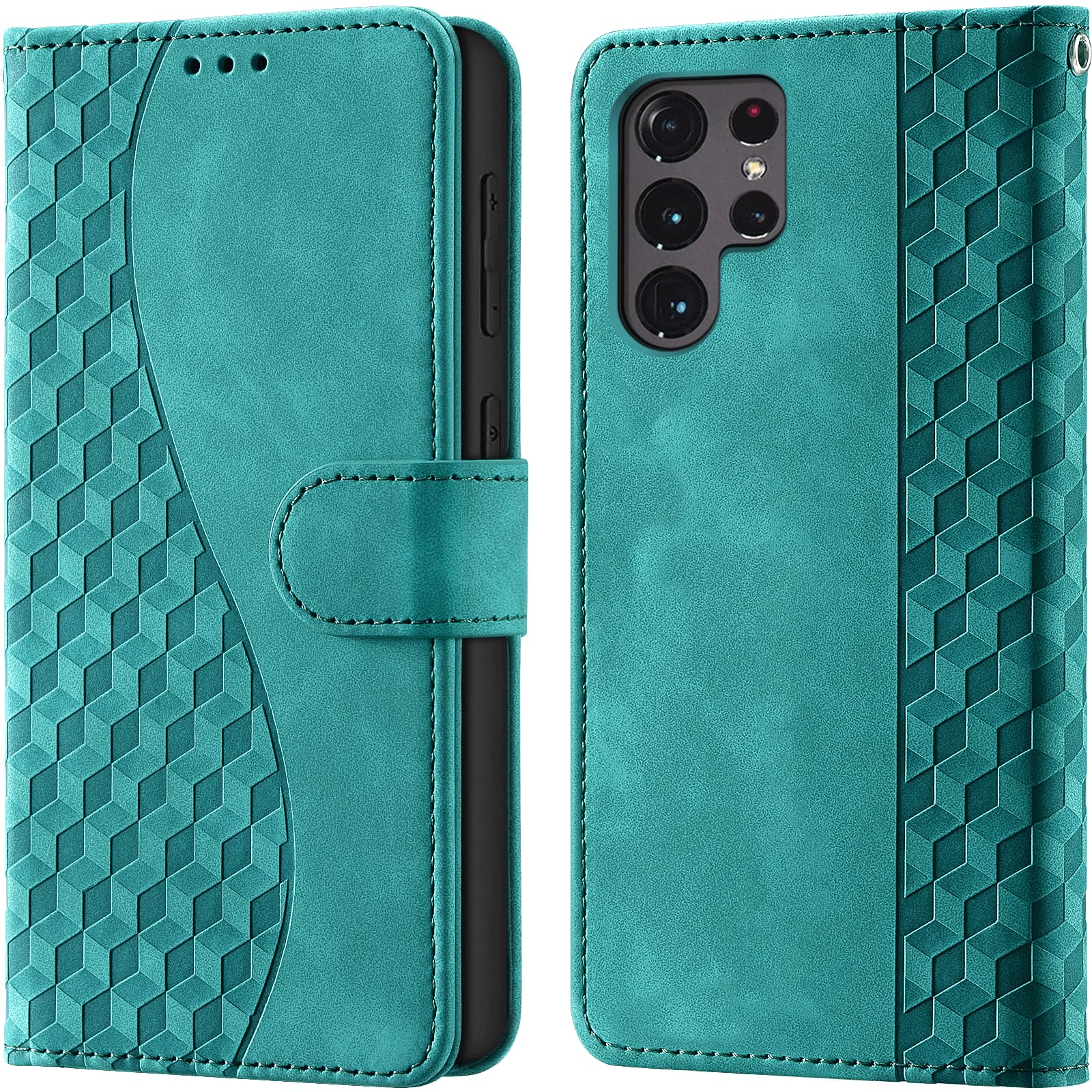 Mobile Phone Case for Samsung Galaxy S22 Ultra, Premium Leather Case, RFID Block
