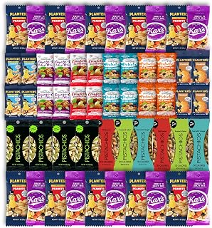 Niro Gift Basket | Nut and Trail Mix Assortment | 12 Different Flavors | 54 Packs of Nuts and Trail Mixes