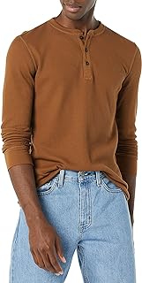 Amazon Essentials Men's Slim Fit Honeycomb Long Sleeve Henley Top