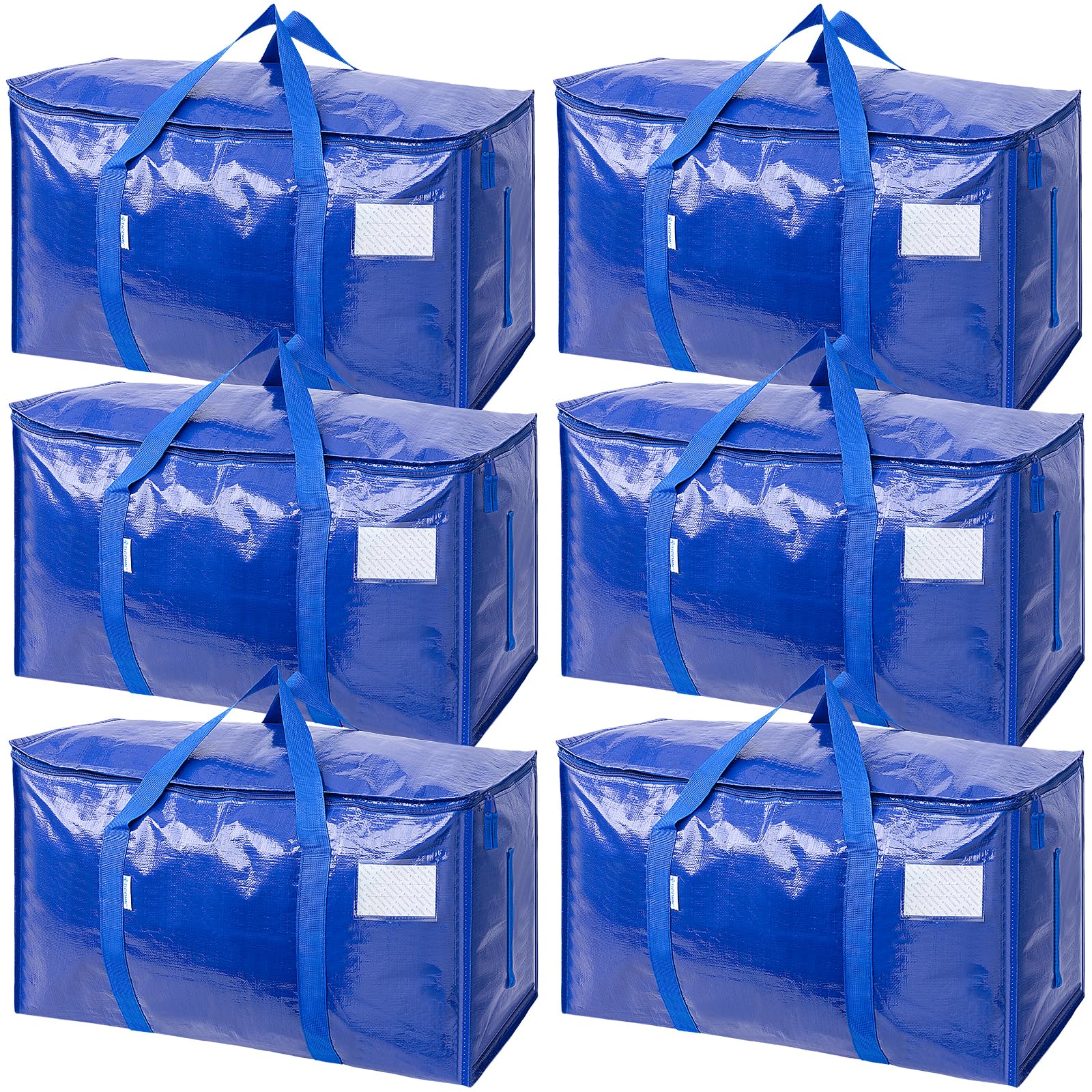 TICONN 6 Pack Extra Large Moving Bags Heavy Duty with Zippers & Carrying Handles