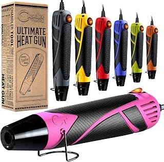 Heat Gun for Crafting, Mini Dual Temp Hot Air Gun Tool for Epoxy Resin, Shrink Wrapping, Vinyl Wrap, Embossing, Electronics, Candle Making, Sublimation, Phone Repair &amp; DIY (Pink/Black)