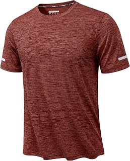 KEFITEVD Men's Training T-Shirt Short Sleeve Quick Dry Breathable Functional Crew Neck Heather Summer Lightweight Sports T-Shirt
