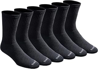 Dickies Men Dri-tech Essential Moisture Control Crew Socks, Available in M-xxl (6, 12 Pairs) Socks