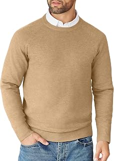 COOFANDY Men's Jumper Crew Neck Sweater Knitted Casual Jumpers