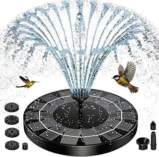 AISITIN Solar Fountain Upgrade,160mm Solar Bird Bath Fountains Pump Outdoor | Water Pump Solar Floating Fountain with 6 Fountain Styles for Garden, Bird Bath, Pond, Fish Tan