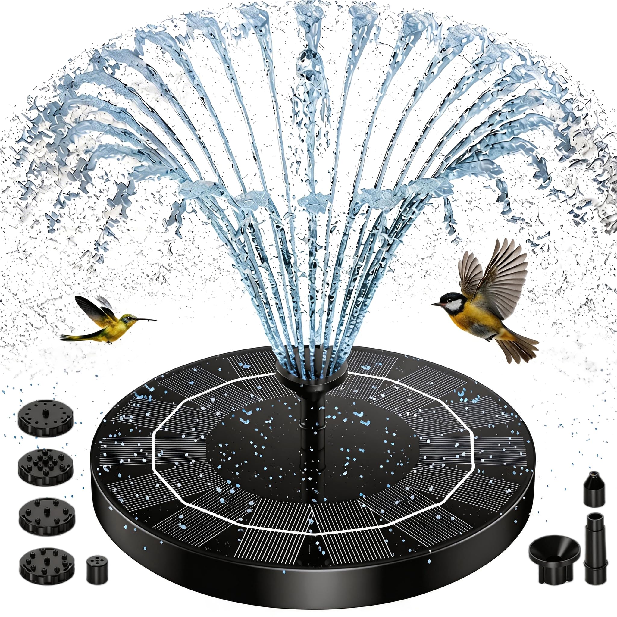 AISITIN Solar Fountain Upgrade,160mm Solar Bird Bath Fountains Pump Outdoor | Wa