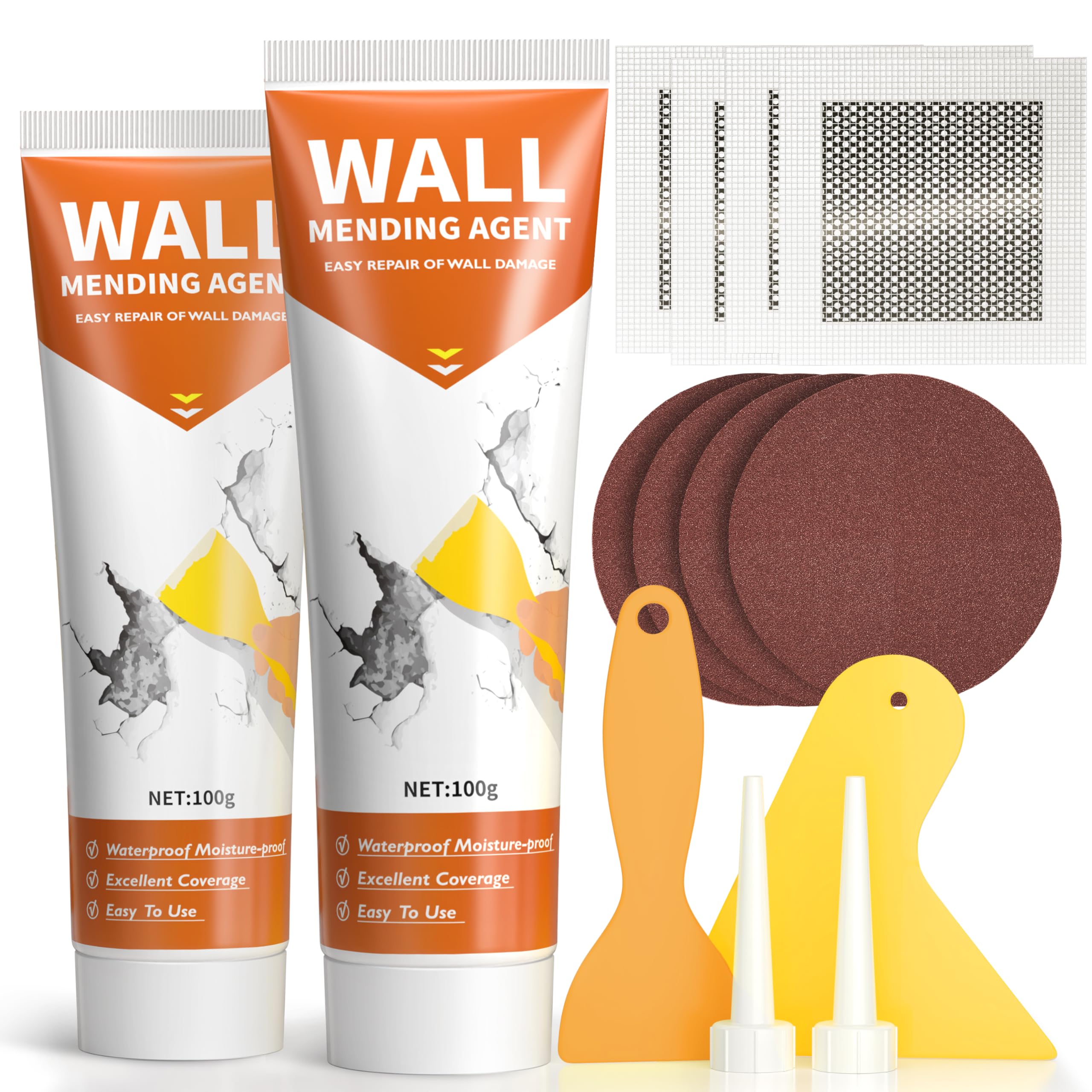 Drywall Repair Kit, Spackle, Wall Hole Filler, 2 Pack Spackling with Putty Knife