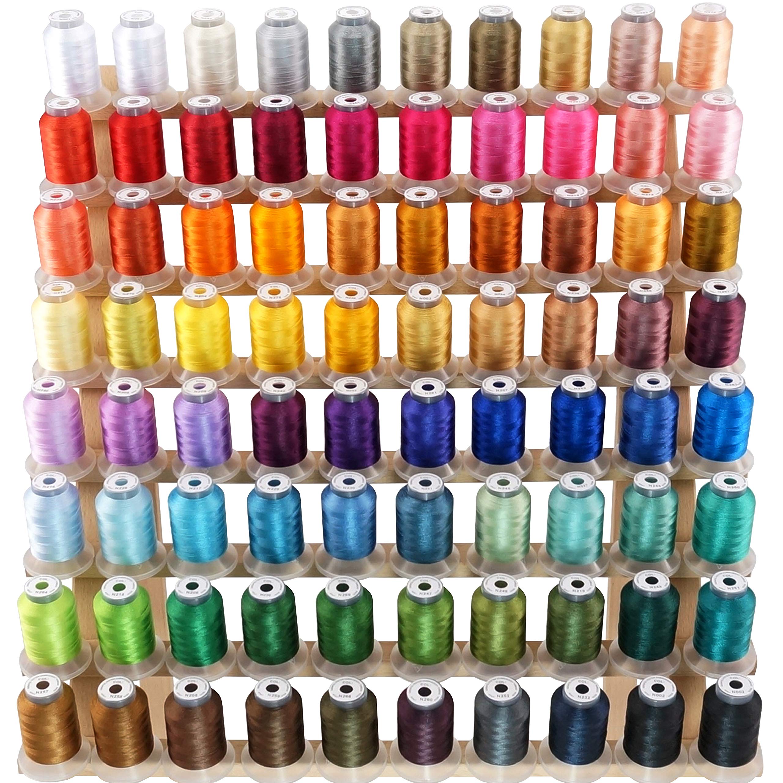 New brothread 80 Colours 100% Polyester Machine Embroidery Thread Kit 500m – Col